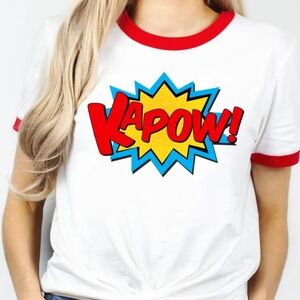 NWT Kapow Graphic Tee - White and Red